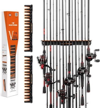 KastKing V15 Vertical Rod Holder mounted on wall