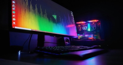 Best gaming computer, neon lights computer