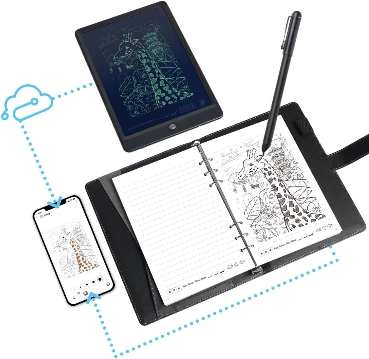 Ophaya smartpen writing set recording handwriting from notebook to mobile app