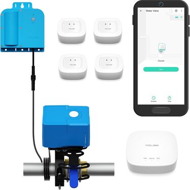 YoLink X3 smart leak protection kit with Bulldog valve robot and sensors