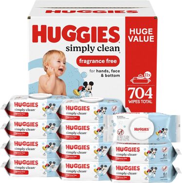 Huggies Simply Clean Unscented Baby Wipes 704 count bulk pack