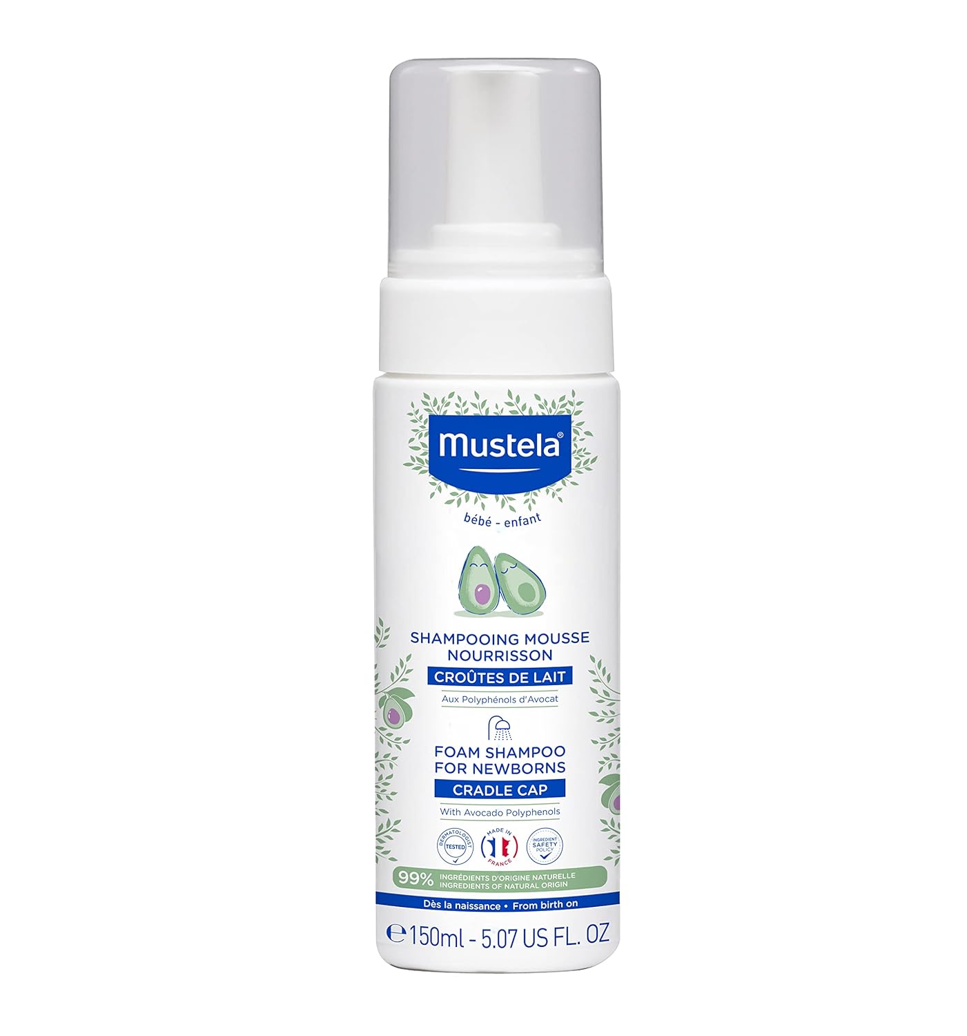 Mustela Cradle Cap Foam Shampoo natural treatment